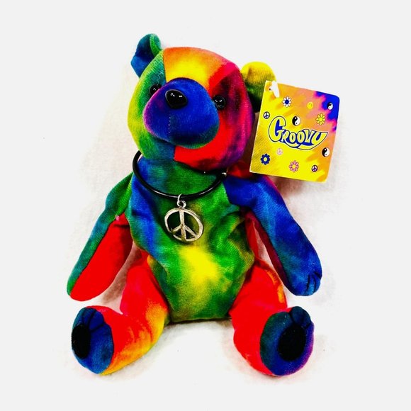 Rare Groovy Tie Dye Bear by Papel - Picture 1 of 9